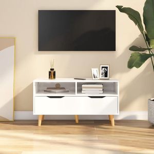 The Living Store TV-meubel Stereokast - hoogglans wit - 90 x 40 x 48.5 cm - Montage vereist