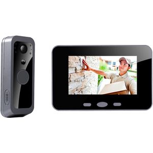 Doorsafe 4200 + PIR - Draadloze camera deurbel - 4.3″ Scherm - Draadloos, standaard bereik - Deurbel op 5000 mAh accu - Laag resolutie beeld - Simplex audio - PIR bewegingssensor - 32Gb SD-kaart