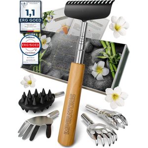 Rugkrabber - Uitschuifbare Verstelbare Rugkrabber van Bamboo - 6 Krasvarianten - Bamboo Rugmassage en Anti-Jeuk Tool - Perfect Voor Douche en Relaxatie