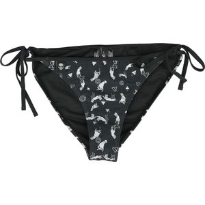 Gothicana Zwart/wit bikinibroekje met vetersluiting - Dames - S