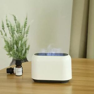 Aroma diffuser - Flame diffuser 130ml - luchtbevochtiger met vlameffect - wit
