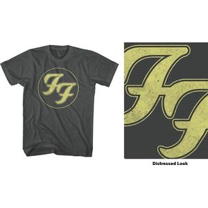 Foo Fighters - Distressed FF Logo Heren T-shirt - S - Zwart