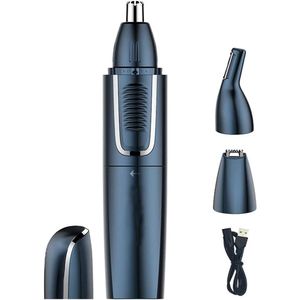 Neushaartrimmer voor mannen en vrouwen, 2-in-1 professionele oplaadbare neushaartrimmer, wenkbrauwtrimmer, IPX7 waterdicht, USB-oplaadbaar