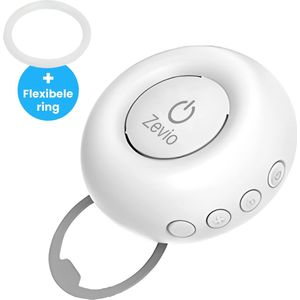 Zevio Go White Noise Machine Baby - Witte Ruis Apparaat - Met Huilsensor - Inclusief Flexibele Ring - Wit