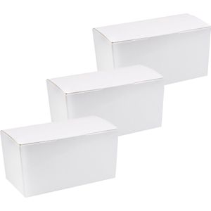 Santex cadeaudoosje/bonbondoosje - 12 x 6 cm - Bruiloft bedankje - 50x stuks - wit - 250 gram