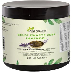 Marokkaanse Zwarte Zeep (Lavendel) - Olijfzeep, Savon Beldi - 1x 200 gr