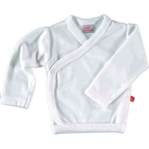 Limo basics - baby trui velours met overslag - biologisch katoen - wit 62