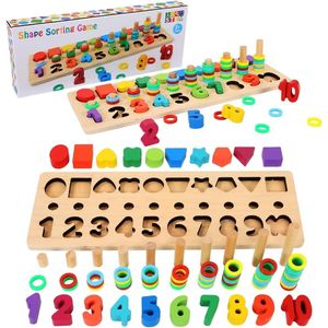 Montessori speelgoed vanaf 3 jaar, 3-in-1 houten speelgoed voor baby's vanaf 3 jaar, educatief speelgoed vanaf 3 jaar, kinderspelletjes voor kinderen van 3 tot 5 jaar, peuters, jongens en meisjes