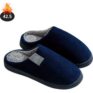 Nivard Warme Pantoffels - Sloffen - Slippers - Dames - Heren - Pluche - Maat 36.5 - Marineblauw