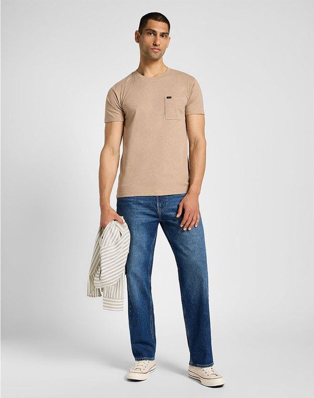 Lee - T-shirt - Zandkleur - Katoen