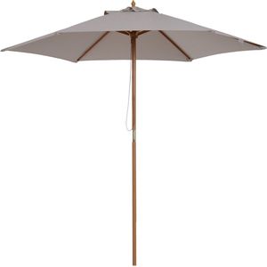 Parasol 250cm Bamboe - 180/㎡ Polyester - Grijs