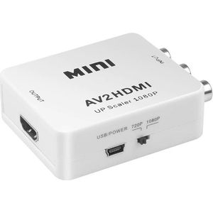 Jumalu AV naar HDMI converter - Tulp naar HDMI -  AV / Composiet RCA To HDMI Video Kabel Adapter - Wit