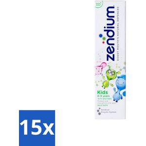 15 x Zendium - Kids 0-5 Jaar - Tandpasta - 75 ml - Mondgezondheid Kinderen - Melkgebit - Tandplak - Bacteriën - Tanden Poetsen