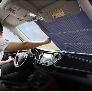 Goodivery ® Intrekbare voorruit, compatibel met personenauto's, vizier, shutter, type raam, zonwering, rolgordijnen, voorruit, zonneschaduw, anti-uv zonneschermen