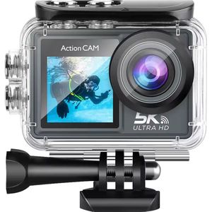 Action Camera 5K - Vlog Camera - Onderwater Camera - Waterdicht tot 30M - Handycam - Actie Camera - 24MP - Ultra 4K met 60 FPS - Beeldstabilisatie EIS