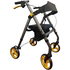 Premis Bear lichtgewicht rollator - Inclusief stokhouder, rugband en zachte zitting - Dark Gray
