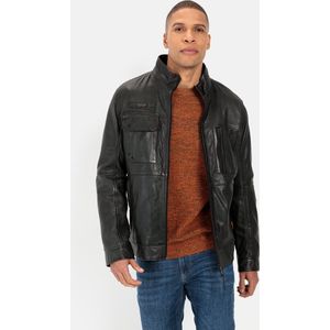 camel active Leren Blouson met opstaande kraag - Maat menswear-54 - Zwart