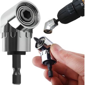105 Degree Angle Screwdriver Attachment Adapter - 1/4 Inch Steel Angle Drill Power Tool with Multifunctional Hook