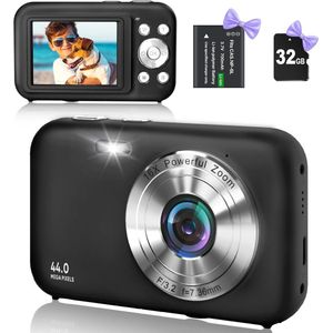 Digitale Fotocamera voor Volwassenen - Hoogwaardige Sensor - Draaibaar LCD-scherm - Oplaadbare Batterij - Compact en Draagbaar Design - Fotografie Accessoire met Lange Batterijduur