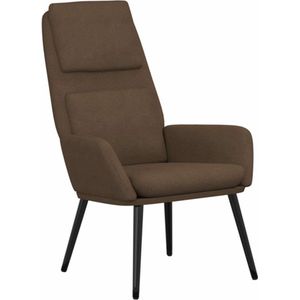 The Living Store Fauteuil Relaxstoel - Bruin - 70 x 77 x 98 cm - Dik gevoerd - Zacht aanvoelende stof