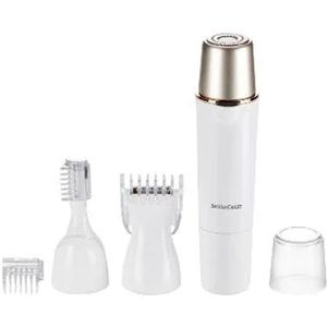 SILVERCREST® PERSONAL CARE Gezichtshaarverwijderaar - Voor het nauwkeurig verwijderen van (dons)haren - Inclusief 4 opzetstukken - Toerental: 5500 tpm - Ingebouwde lamp - Spatwaterdicht (IPX5)