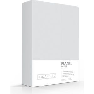 Romanette - Flanel - Laken - Tweepersoons - 200x260 cm - Zilver