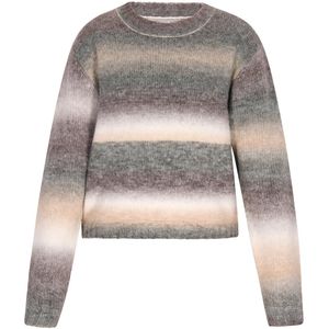 Usha - Trui - Beige / Chocoladebruin / Grijs Gemêleerd / Wit