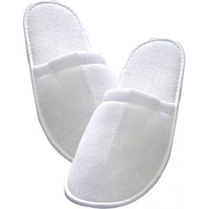 Nesto's® Hotel Slippers - Wegwerp Pantoffels - Gasten Sloffen - Sauna - Wellness - Spa - Badstof - Gesloten Neus - Maat 36-42 - Wit