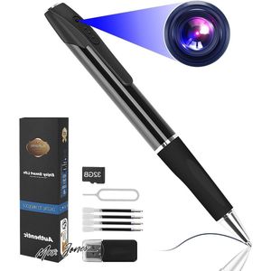 Mrs. Jones Mini-bewakingscamera 1080p draagbaar klein 32 GB pencamera zakelijke bijeenkomsten inktvullingen pens. .