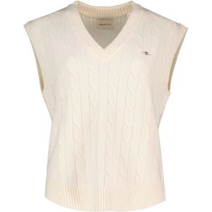 Gant - 4805429 - Gebreid Vest - Beige - Vrouw