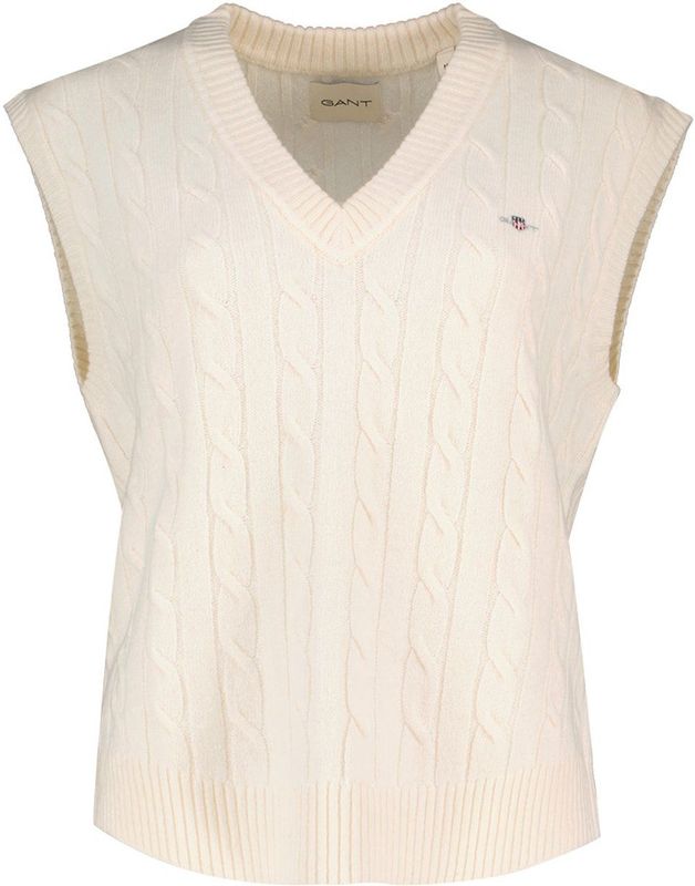 Gant - 4805429 - Gebreid Vest - Beige - Vrouw