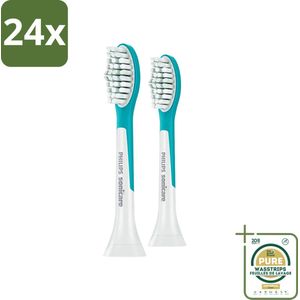 Philips Sonicare - Opzetborstels - For Kids Standard - Voor Kinderen - 2 opzetborstels - HX6042/33 - Voordeelverpakking - 24 stuks - Tandenpoetsen - Kinder tandenborstel