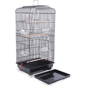 Happyment® Vogelkooi voor binnen en buiten - Met voerbakken - Voliere - Met standaard - Black friday - Sinterklaas - Kerstcadeau - 92x34x44 cm