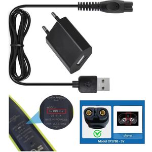 Philips - Oplader - 5V 1A - Geschikt voor OneBlade Trimmers Multigroom en Scheerapparaten - Inclusief Adapter