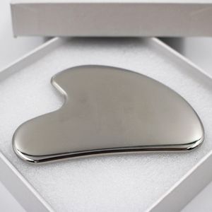 RVS Gua Sha Gezichtsmassage Tool - Zilveren Schoonheidsroller voor Gezichtsverzorging - Anti-Veroudering & Ontspanning