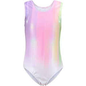 Kinderpakje Meisjespakje Mouwloos Balletdanskleding Roze Maat 130 voor Leeftijd 8-10 jaar 130-140 cm - Dansoutfit voor Meisjes met Strass en Tule Jurkje