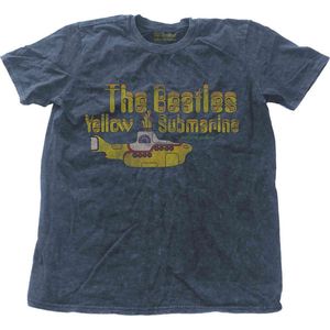 The Beatles Heren Tshirt -S- Yellow Submarine Nothing Is Real Blauw