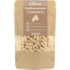 Psylliumvezels 100% Puur - 60 Capsules - Psyllium Husk of Vlozaad is Rijk aan Vezels en Natuurlijke Mineralen - Psylliumvezels Capsules - Vezel Supplement