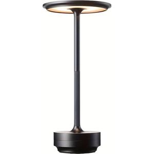 DreamGoods Oplaadbare Tafellamp - 5200mAh Accu - Draadloos & Oplaadbaar - Dimbaar - Moderne Touch Lamp - Tafellamp op Batterijen - Woonkamer Decoratie - Nachtlamp Slaapkamer - Industrieel - Zwart