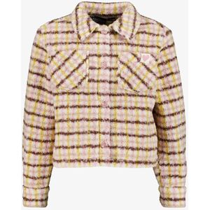 TwoDay meisjes teddy shacket met strepen beige roze - Maat 134/140