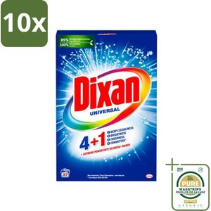 10 x Dixan Universal - Waspoeder en Vlekverwijderaar - Extreme Power - Witte en Gekleurde Was - 37 Wasbeurten - Grootverpakking - Waspoeder - Vlekkenverwijderaar - Witte Was - Gekleurde Was - Vlekkenverwijdering
