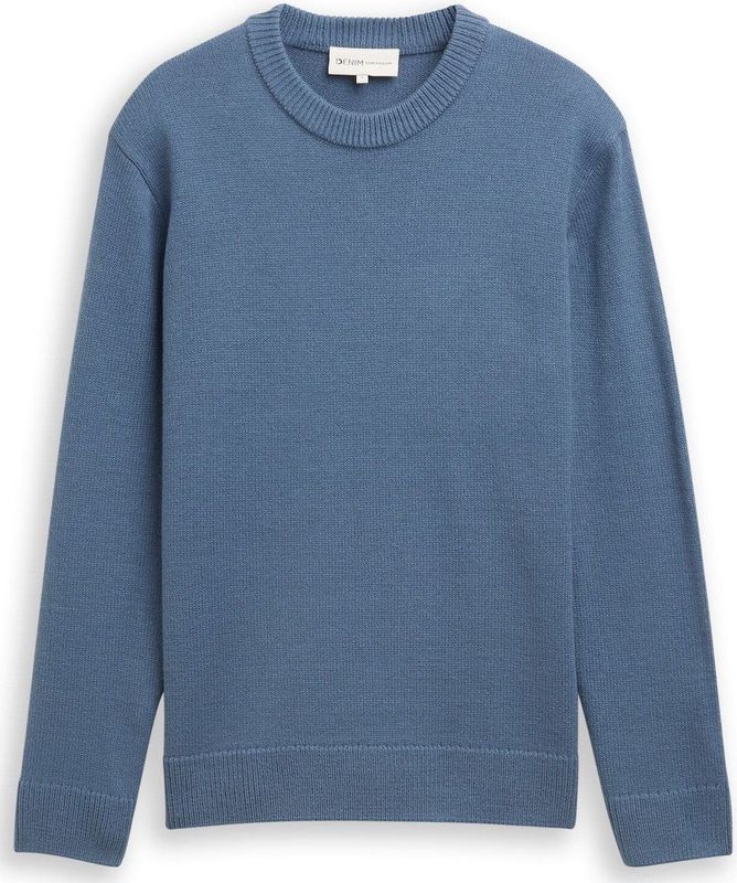 Tom Tailor Denim - Regular Fit - Gebreide Pullover - Effen - Hoge Ronde Hals