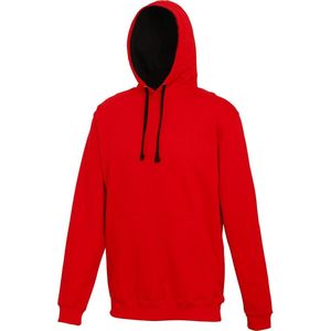 Awdis Varsity Hooded Sweatshirt / Hoodie (Vuurrood / Jetzwart)
