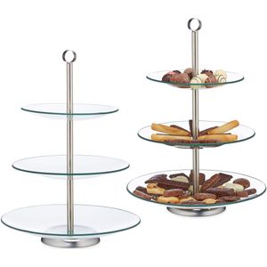 2 x etagere 3 laags - etagÃ¨re - presenteerschaal - cupcakes, fruit, gebak