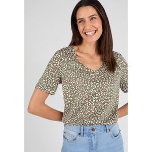 Damart - T-shirt van gevlamd jerseytricot - Dames - Groen - XXL