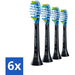 Philips Sonicare - Opzetborstels - C3 Premium Plaque Defense - Grondige Reiniging - 4 opzetborstels - HX9044/33 - Voordeelverpakking - 6 stuks
