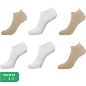 Bamboe Sneaker Sokken, Dames en Heren, Zakelijk en Dagelijks Leven, 6 paar, Gemengde Kleuren, Kort Sokken, Antibacterieel, 39-42