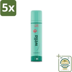 5 x Wella Forte Hairspray Extra Sterk - Styling Spray - Ultra Sterke Versteviging - Makkelijk Uit te Borstelen - 250 ml - Bulkverpakking - Haarspray - versteviging haar - UV bescherming haar - sterk haar - flexibel haar