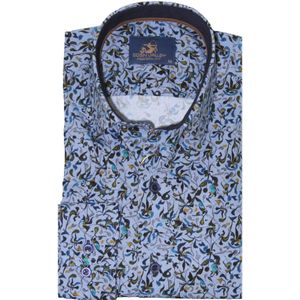 Eden Valley - Lange mouw overhemd - Heren - M - Blauw - Katoen - 515040 Modern fit