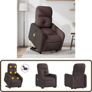 vidaXL Sta-op-massagestoel - Elektrisch - Donkerbruin Sta-op Massagestoel - Massagerstoel - Elektrische Stoel - Fauteuils - Loungestoel